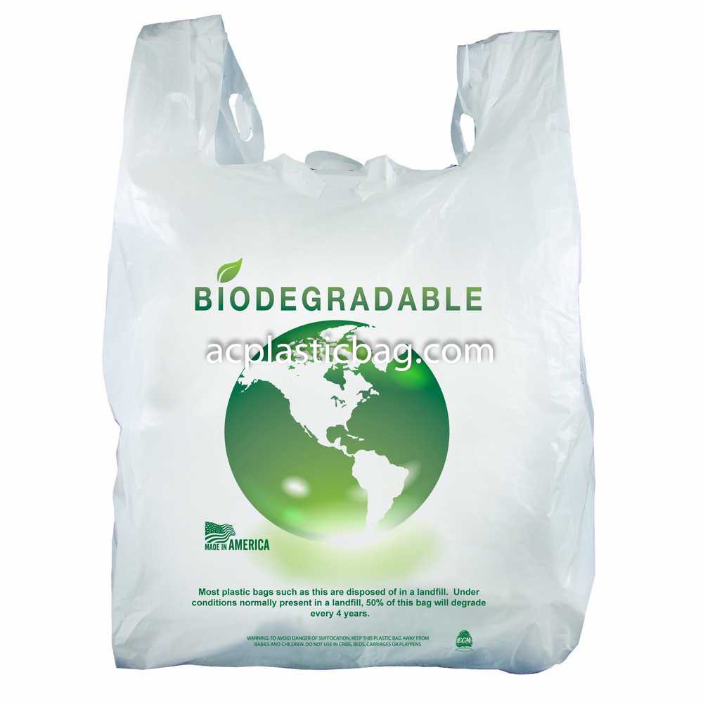 Biodegradable Bags T-shirt Bag with Custom Printing